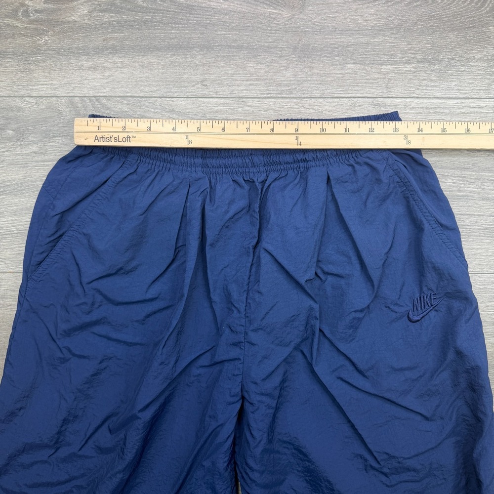Nike Track Pants Mens Medium Blue Baggy Woven Windbreaker Ankle Zip Swoosh Y2K - Picture 11 of 14